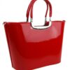 Luxusná kabelka červená lakovaná S7 strieborné kovanie GROSSO