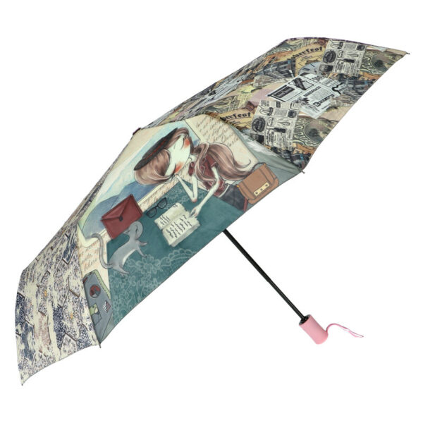 Sweet & Candy Automatický dámsky dáždnik s potlačou zelený