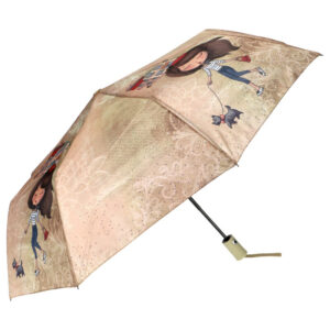 Sweet & Candy Automatický dámsky dáždnik s potlačou béžový