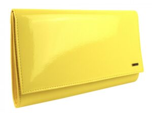Luxusná žltá lakovaná dámska listová kabelka SP100 GROSSO