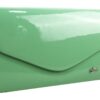 Pistáciovo zelená lakovaná spoločenská listová kabelka SP102 GROSSO
