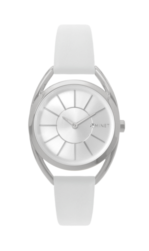 MINET Biele dámske hodinky ICON SILVER WHITE