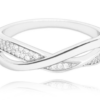 MINET Strieborný prsteň s bielymi zirkónmi veľkosť 54