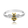 MINET Pozlátený strieborný prsteň BEE veľkosť 51