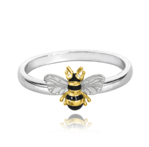 MINET Pozlátený strieborný prsteň BEE veľkosť 53