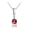 MINET Elegantný strieborný náhrdelník s červeným zirkónom