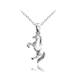 MINET X CLOCKODILE Strieborný náhrdelník HORSE