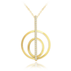 MINET Pozlátený moderný strieborný náhrdelník CIRCLES so zirkónmi