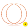MINET Ružové zlato brúsené strieborné náušnice CIRCLES 6 cm