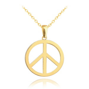 MINET Pozlátený strieborný náhrdelník PEACE