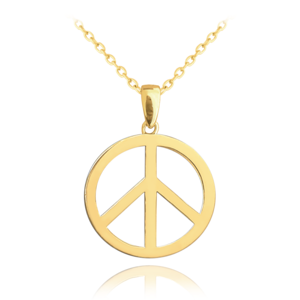 MINET Pozlátený strieborný náhrdelník PEACE
