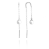 MINET Strieborné preťahovacie náušnice s perlami