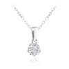 MINET Strieborný náhrdelník FLOWER s bielym zirkónom