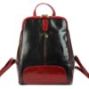 Kožený čierno-červený dámsky batoh Florence