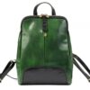 Kožený zeleno-čierny dámsky batoh Florence