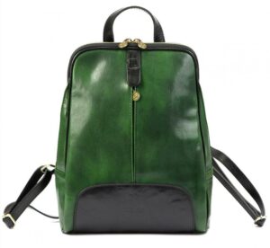 Kožený zeleno-čierny dámsky batoh Florence