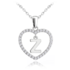 MINET Strieborný náhrdelník písmeno v srdci "Z" so zirkónmi