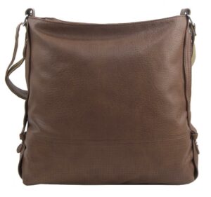 TESSRA Veľká prírodne hnedá crossbody dámska kabelka