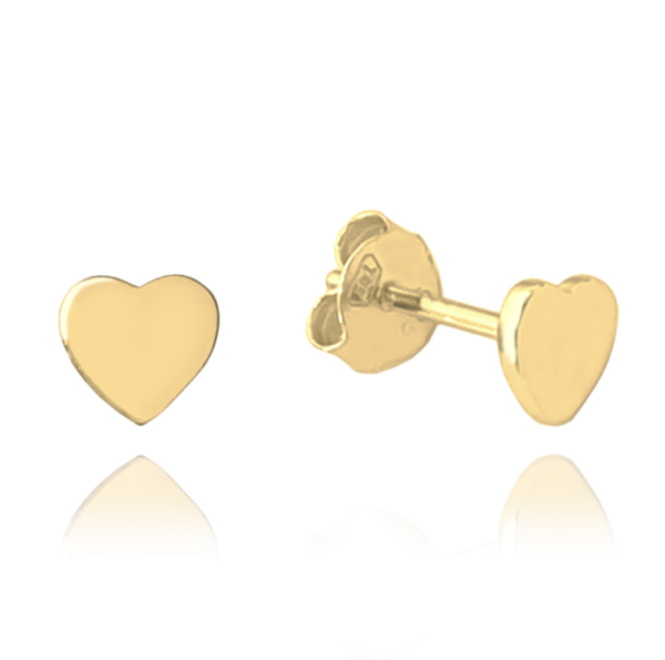 MINET Pozlátené minimalistické strieborné náušnice srdcia