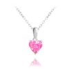 MINET Strieborný náhrdelník HEART s ružovým opálom
