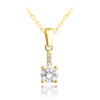 MINET Pozlátený elegantný strieborný náhrdelník s bielym zirkónom