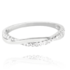 MINET Strieborný opletený prsteň s bielymi zirkónmi veľkosť 48