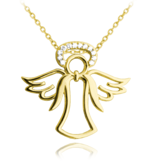 MINET Pozlátený strieborný náhrdelník ANGEL
