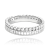 MINET Dvojitý stříbrný prsten s bílými zirkony vel. 50