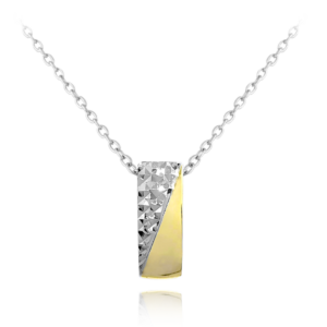 MINET Luxusný strieborný pozlátený náhrdelník