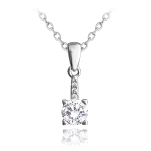 MINET Elegantný strieborný náhrdelník s bielym zirkónom