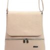 Kožená dámska crossbody kabelka staroružová