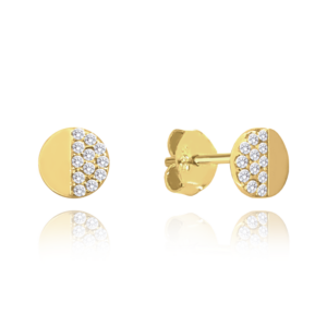 MINET Zlaté náušnice s bielymi zirkónmi Au 585/1000 1