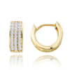 MINET Zlaté náušnice kroužky s bílými zirkony Au 585/1000 1