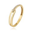 MINET Zlatý prsteň s bielymi zirkónmi Au 585/1000 veľkosť 51 - 0
