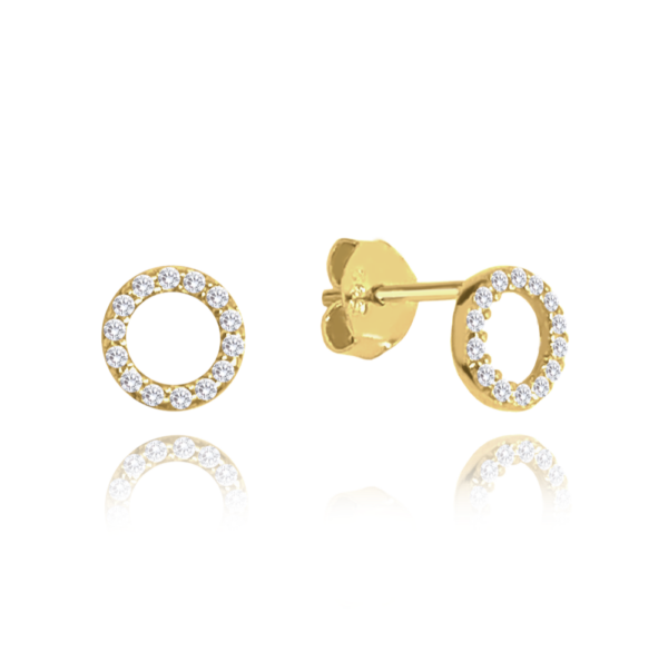 MINET Zlaté náušnice s bielymi zirkónmi Au 585/1000 0