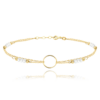 MINET Dvojitý zlatý náramok s prírodnými perlami Au 585/1000 1