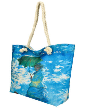 Veľká plážová taška v maľovanom dizajne modrá HB002