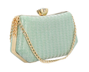 Luxusná zelená dámska listová kabelka na retiazke FH1100