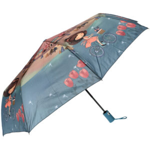 Sweet & Candy Automatický dámsky dáždnik s potlačou modrý