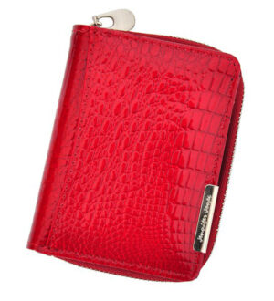 Jennifer Jones Kožená červená malá dámska peňaženka RFID