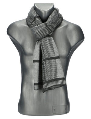 Pánsky šedý teplý zimný šál 191x30 cm