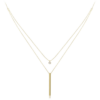 MINET Zlatý dvojitý náhrdelník s bielym zirkónom Au 585/1000 1