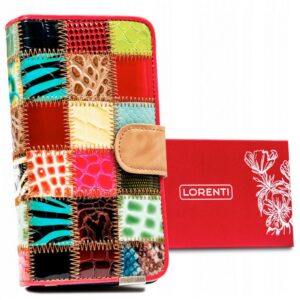 Lorenti Kožená dámska patchworková peňaženka so zápinkou RFID v krabičke