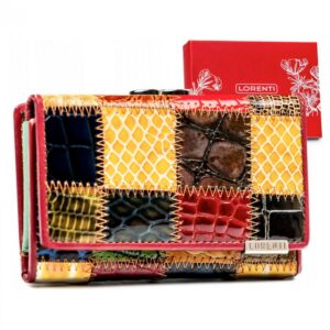 Lorenti Kožená menšia farebná dámska patchworková peňaženka RFID v krabičke