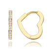 MINET Zlaté náušnice srdiečka s bielymi zirkónmi Au 585/1000 1