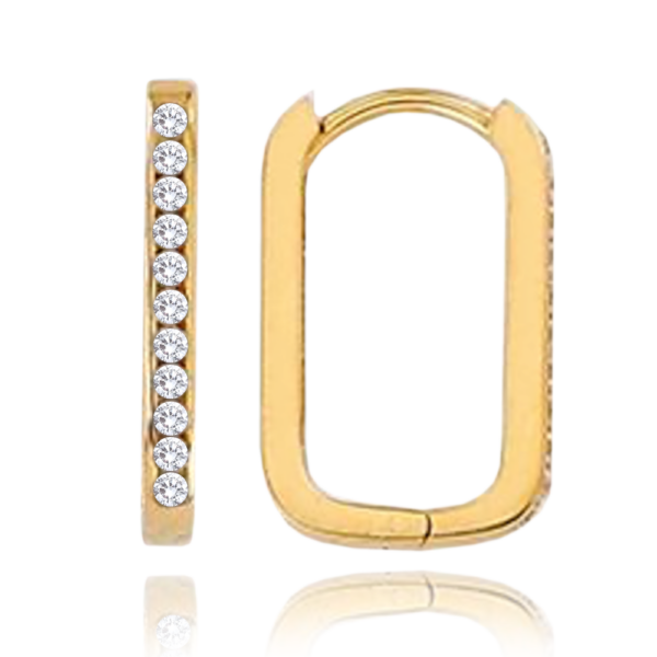 MINET Zlaté náušnice s bielymi zirkónmi Au 585/1000 1