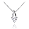 MINET Stříbrný náhrdelník LOVE s bilým srdíčkovým zirkonem