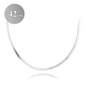 MINET Strieborná plochá reťaz VALENCIA 42 cm