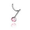 MINET Strieborný piercing do nosa s ružovým zirkónom