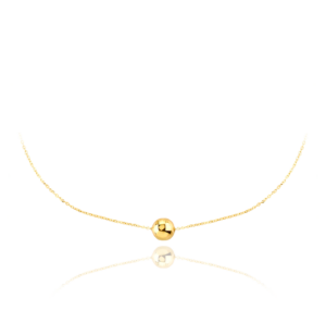 MINET Zlatý náhrdelník s guľôčkou Au 585/1000 0